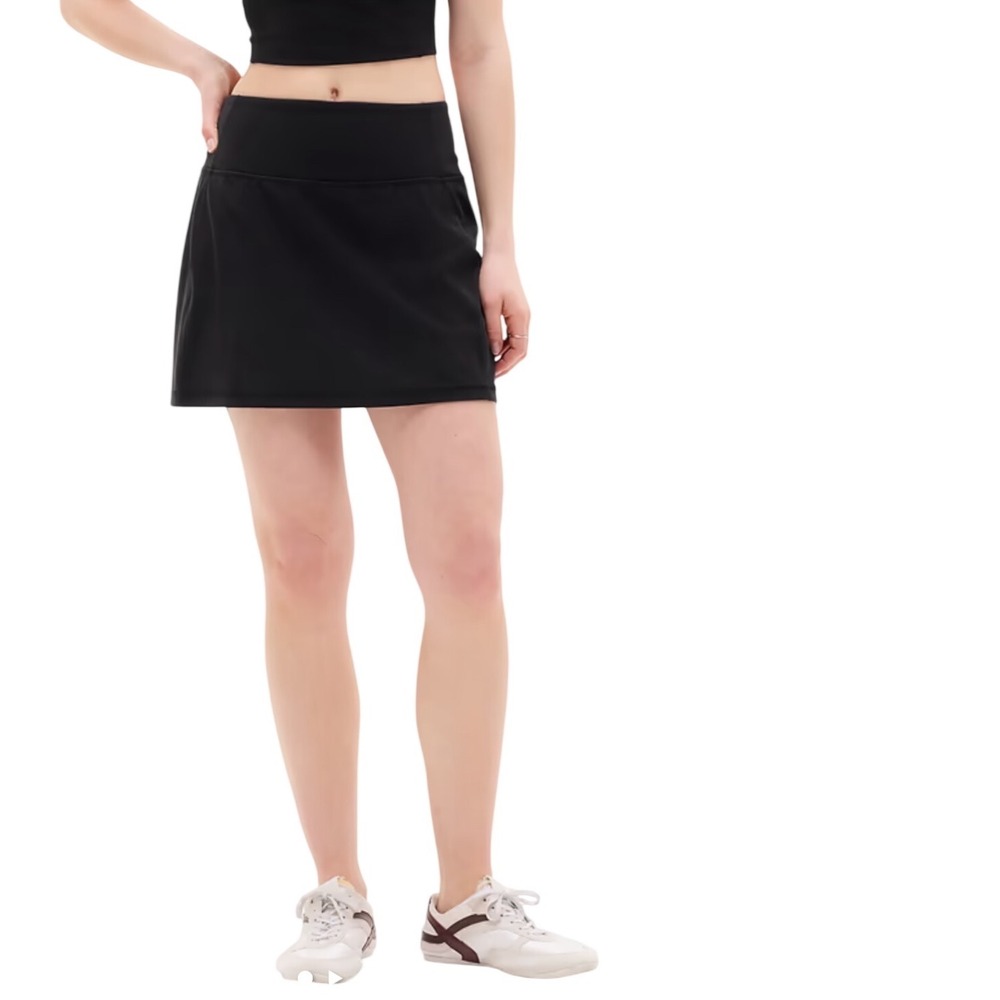 Athleta Salutation Stash 14.5 Skort Black Active Tennis Yoga High Rise Large
